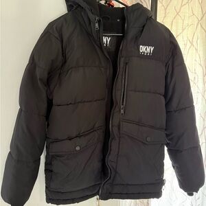 DKNY Sport Charcoal Puffer Coat